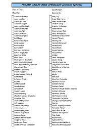 Alphabetic Order Common Species